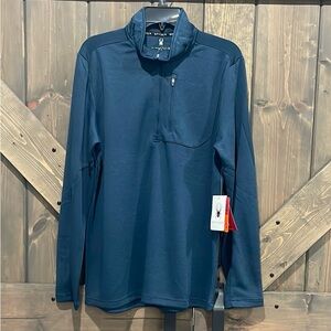 Spyder Blue Long-Sleeve Quarter zip Shirt Navy Thermoweb Dryweb Men’s Large